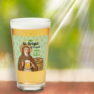 St. Brigid of Ireland and Her Barrel of Beer Glass