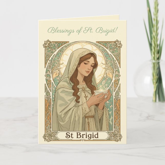 St Brigid The Patron Of Dairy Workers Card (Front)