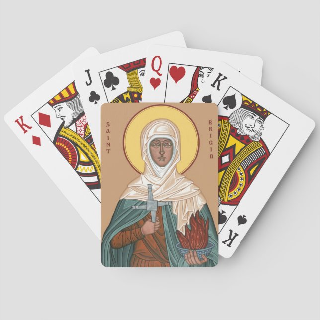 St Brigid with Holy Fire and Cross Playing Cards (Back)
