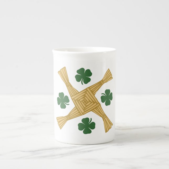 St. Brigids Cross Bone China Mug (Front)