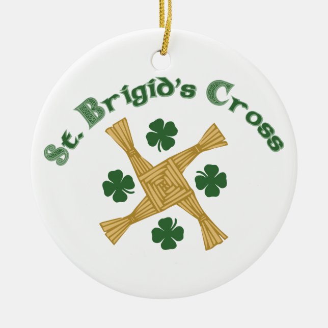 St. Brigids Cross Ceramic Tree Decoration (Front)