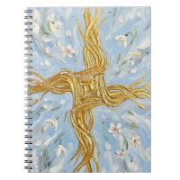 St Brigid's Cross Snowdrops Golden Imbolc Art
