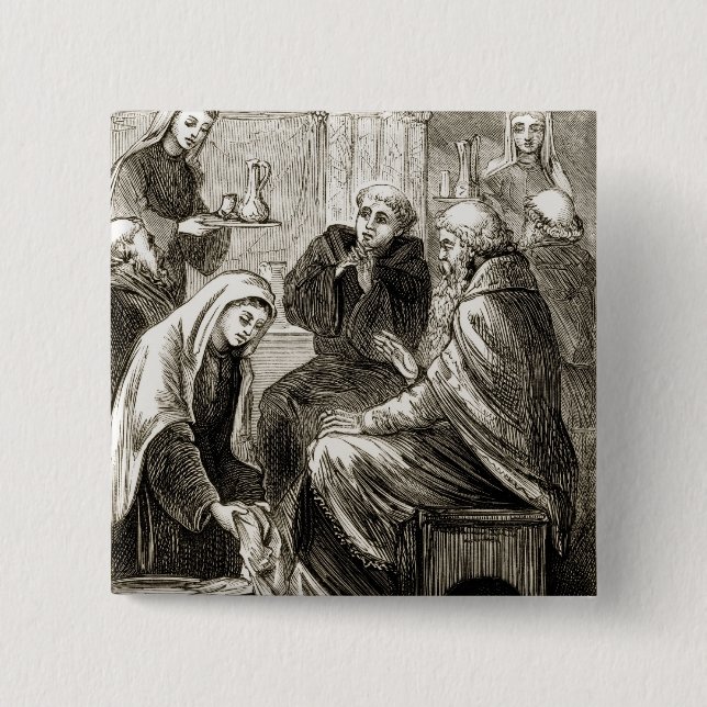 St. Brigit entertaining a Bishop, from 'The Trias 15 Cm Square Badge (Front)