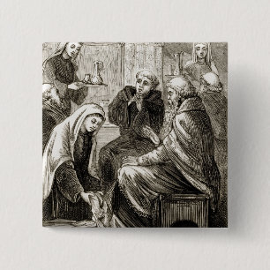 St. Brigit entertaining a Bishop, from 'The Trias 15 Cm Square Badge