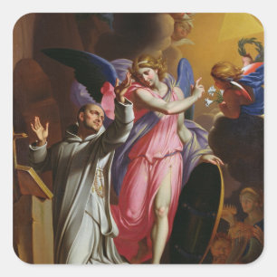 St. Bruno at Prayer, 1671 Square Sticker