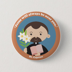 St Cajetan 6 Cm Round Badge