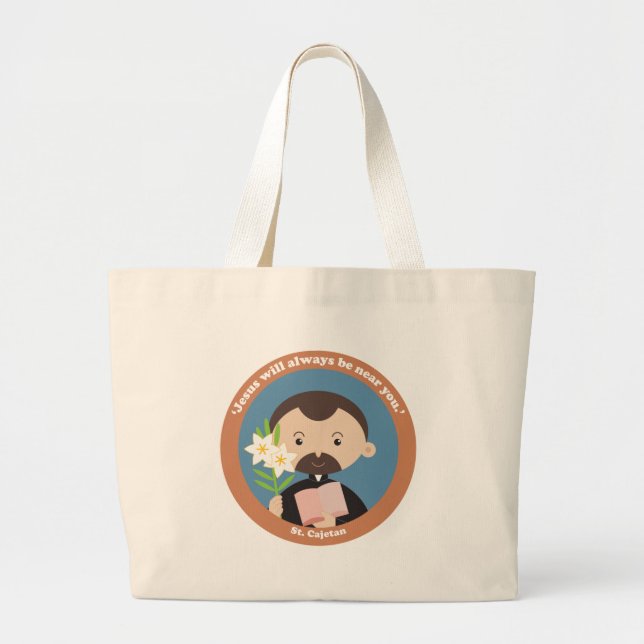 St Cajetan Large Tote Bag (Front)