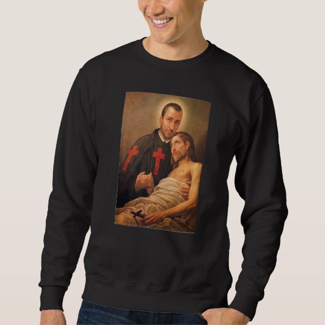 St Camillus De Lellis Catholic Patron Saint Nurses Sweatshirt (Front)