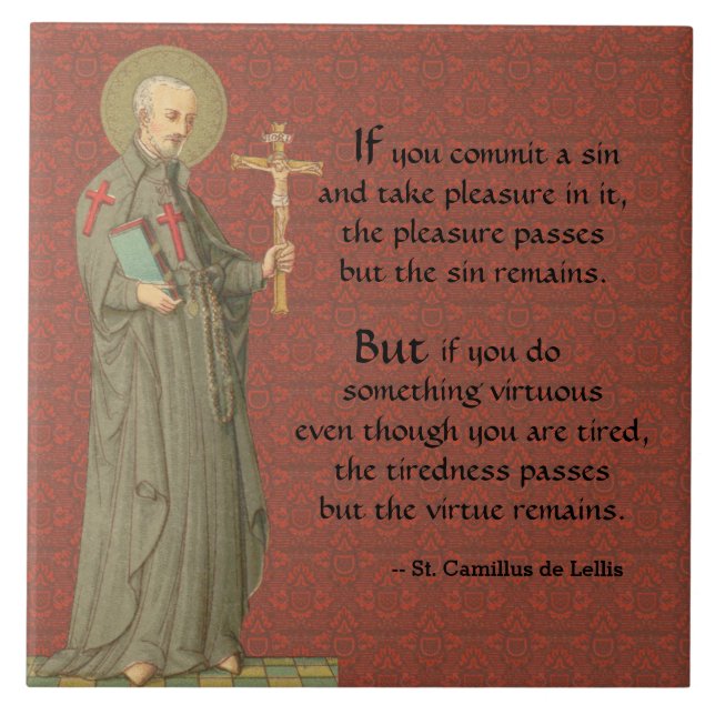 St. Camillus de Lellis (SAU 37; with Quote) Tile (Front)