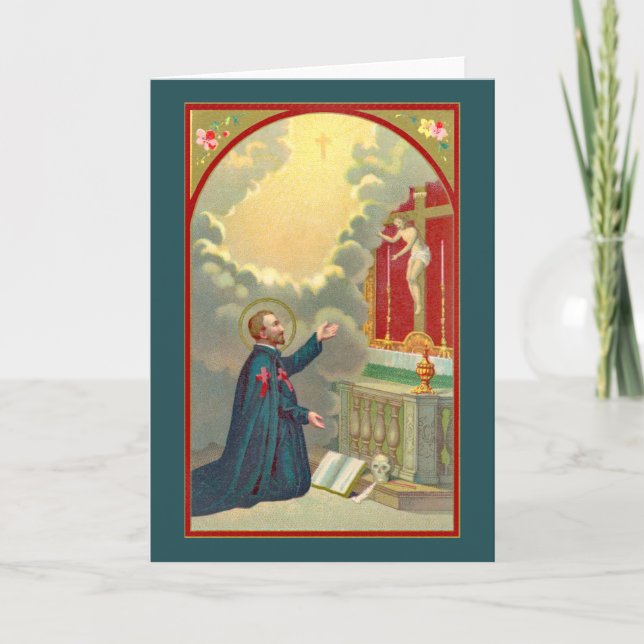St. Camillus Praying Before a Crucifix (M 020) Card (Front)
