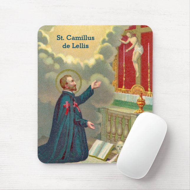 St. Camillus Praying Before a Crucifix (M 020) Mouse Pad (With Mouse)
