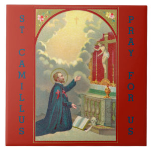 St. Camillus Praying Before a Crucifix (M 020) Tile