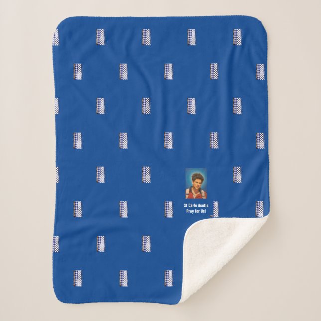 St Carlo Acutis Sherpa Blanket (Front)