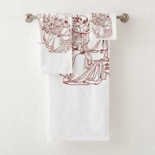 St Catherine Disputing with Scholars by Masolino Bath Towel Set