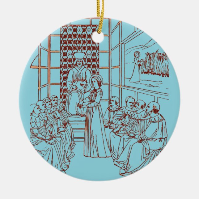 St Catherine Disputing with Scholars by Masolino Ceramic Tree Decoration (Front)