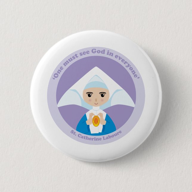 St. Catherine Laboure 6 Cm Round Badge (Front)