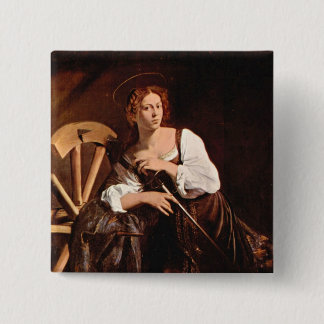 St. Catherine of Alexandria by Caravaggio 15 Cm Square Badge