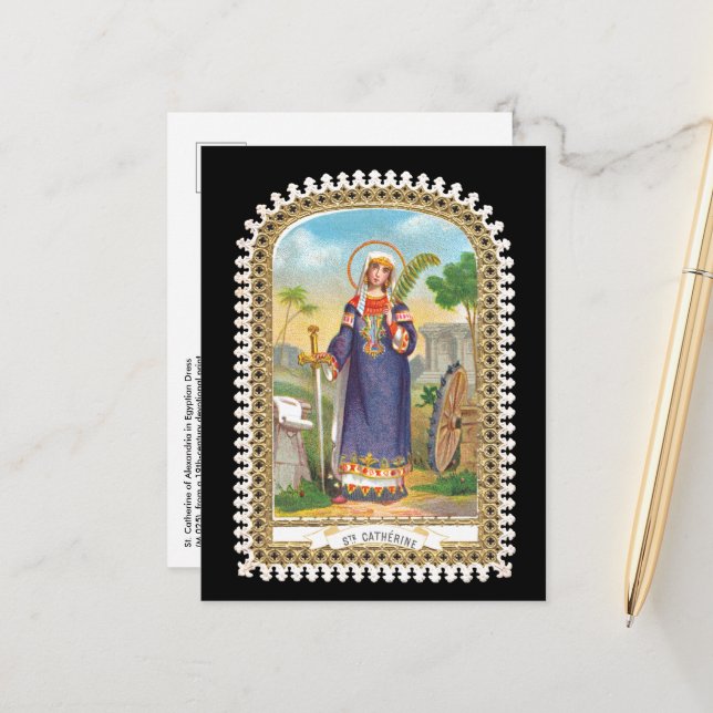 St. Catherine of Alexandria in Egyptian Dress Post Postcard (Front/Back In Situ)