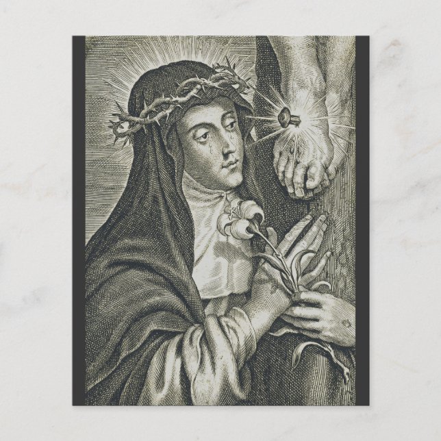 St. Catherine of Siena Crucifixion Art Noir Faith (Front)