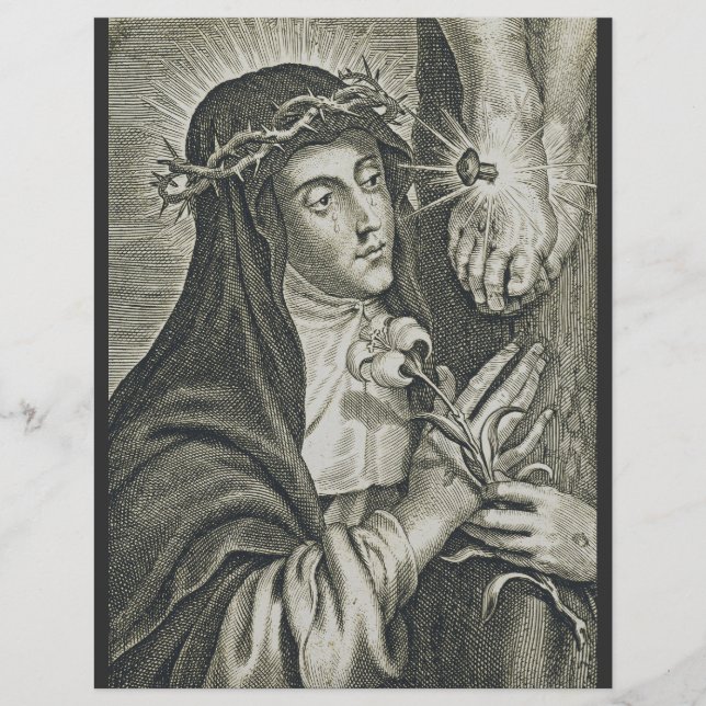 St. Catherine of Siena Crucifixion Art Noir Faith Flyer (Front)