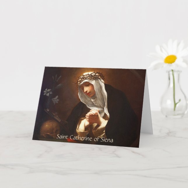 St. Catherine of Siena (Franceschini) Horizontal Card (Small Plant)