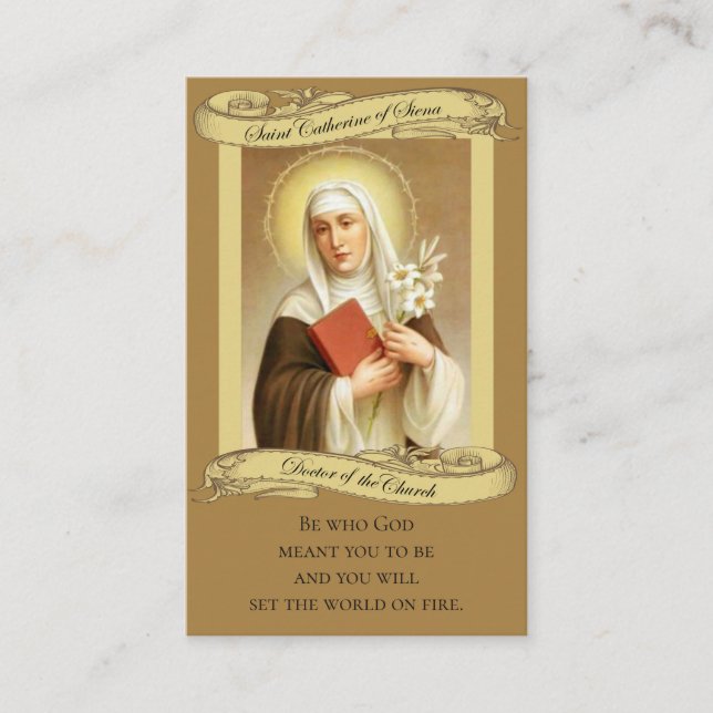 St. Catherine of Siena Holy Card (Front)