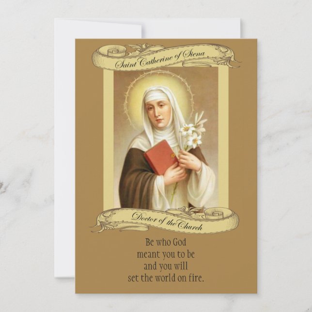 St. Catherine of Siena Prayer & Holy Card (Front)