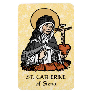 St. Catherine of Siena with Crucifix-Topped Heart Magnet