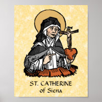 St. Catherine of Siena with Crucifix-Topped Heart