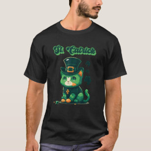 St Catrick Kitten Saint Patricks Day Lucky Cats T-Shirt