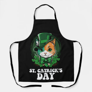 St Catricks Day Cat Lovers St Patrick's Day Apron