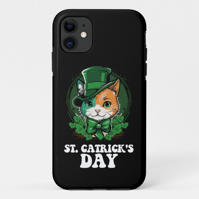 St Catricks Day Cat Lovers St Patrick's Day Case-Mate iPhone Case (Back)