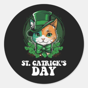 St Catricks Day Cat Lovers St Patrick's Day Classic Round Sticker