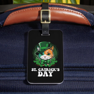 St Catricks Day Cat Lovers St Patrick's Day Luggage Tag