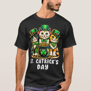 St Catricks Day Funny Cats St Patricks Day Saint P T-Shirt