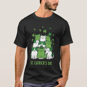 St. Catrick's Day Funny Cats St Patricks Day Shamr T-Shirt