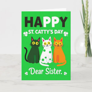 St Cattys Cats Sister Fun Card