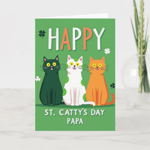 St Cattys Day Papa Cat Card
