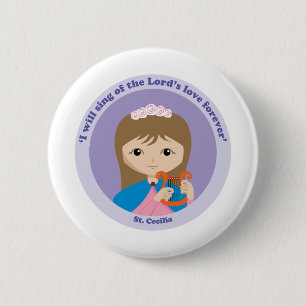 St. Cecilia 6 Cm Round Badge