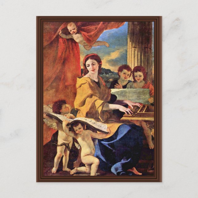 St. Cecilia By Poussin Nicolas (Best Quality) Postcard (Front)