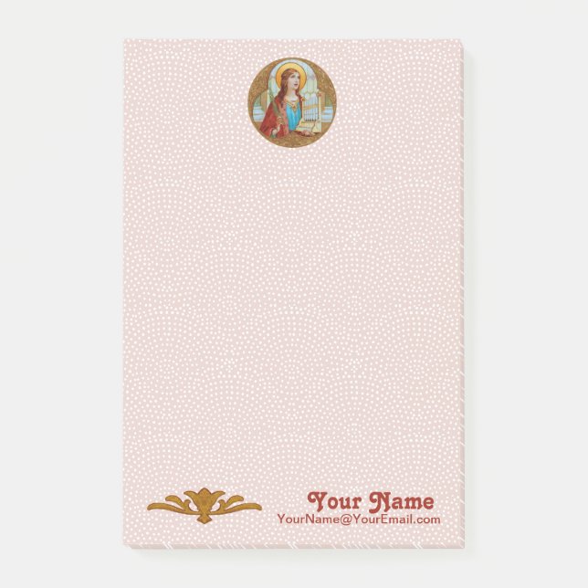 St. Cecilia of Rome (BK 003) 4"x6" Post-it Notes (Front)