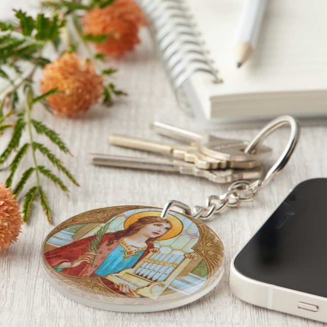 St. Cecilia of Rome (BK 003) Acrylic Key Ring (Front Right)