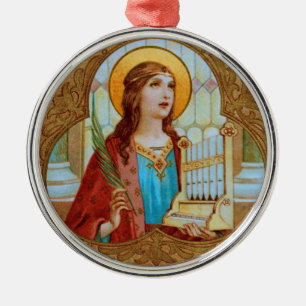 St. Cecilia of Rome (BK 003) Metal Tree Decoration