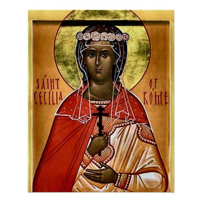 St. Cecilia of Rome Orthodox Christian Icon Poster (Front)