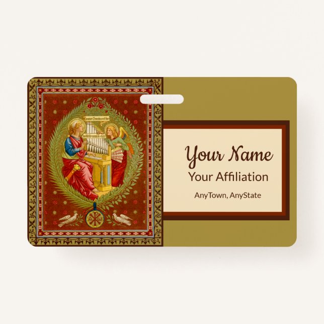 St. Cecilia of Rome (SNV 36, Style 1) Badge ID Badge (Front)