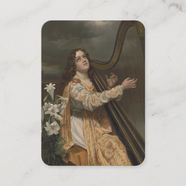 St. Cecilia Patron Musicians Catholic Prayer Place Card (Front)