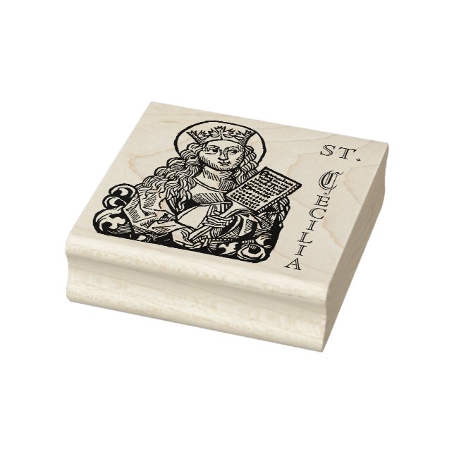 St. Cecilia with Hymn Board (Nuremberg) Rubber Stamp (Stamp)