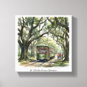 St. Charles Avenue Streetcar New Orleans NOLA Canvas Print