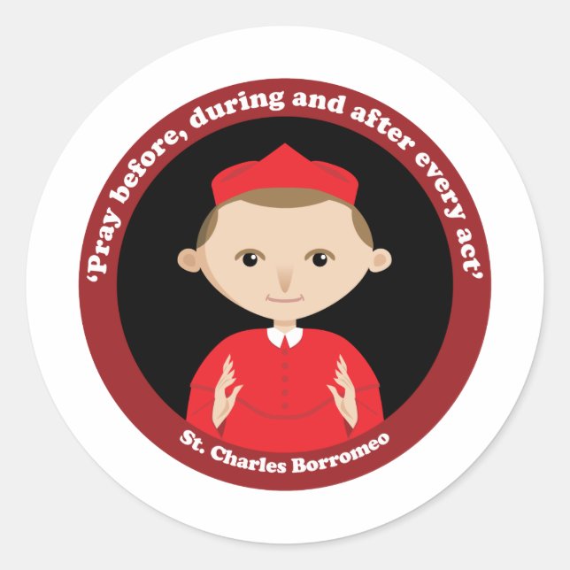 St. Charles Borromeo Classic Round Sticker (Front)