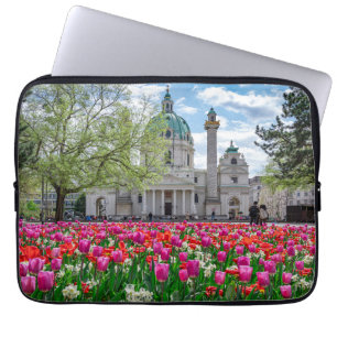 St. Charles Church in spring in Vienna, Austria Laptop Sleeve